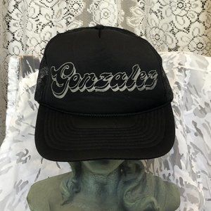 Y2K Vintage Gonzalez Trucker Hat Adjustable snap back One Size Black Rock Band